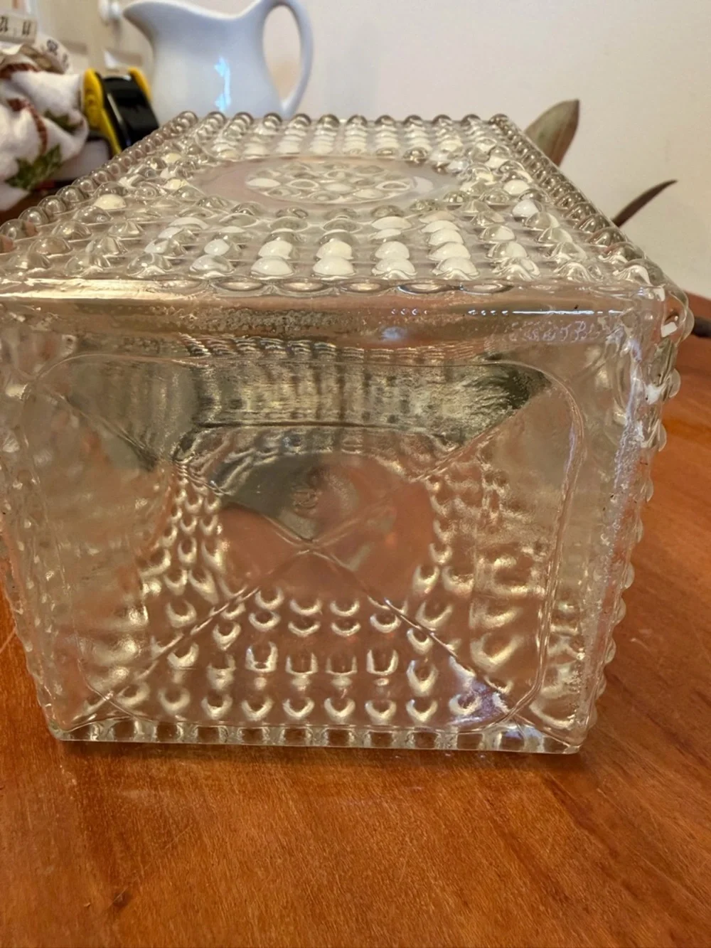 Clear Hobnail Glass Decanter with Stopper - Decorative Bar Accessory